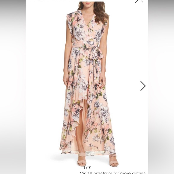 Floral Ruffle High/Low Maxi Dress - Eliza J Nordstrom - Picture 2 of 7